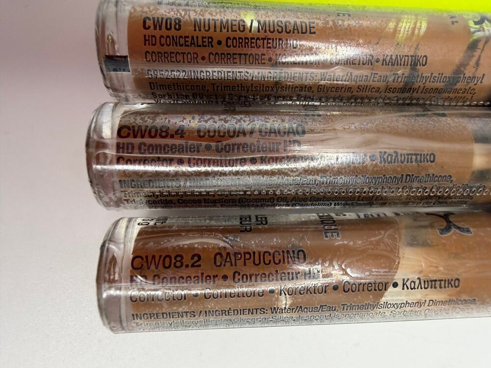 NYX HD Studio Photogenic Concealer Lot 3 CW08 Nutmeg Cocoa Cappuccino 0.11oz